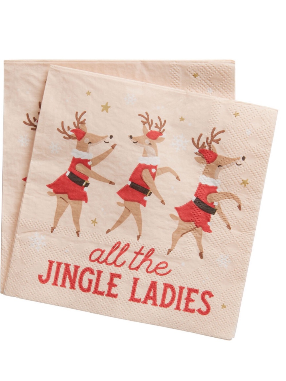 NEW-World Market Pink All The Jingle Ladies Beverage Napkins 20 Count Christmas